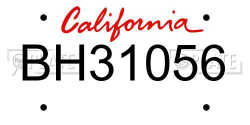 BH31056 California License Plate