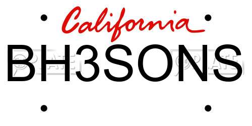 BH3SONS California License Plate