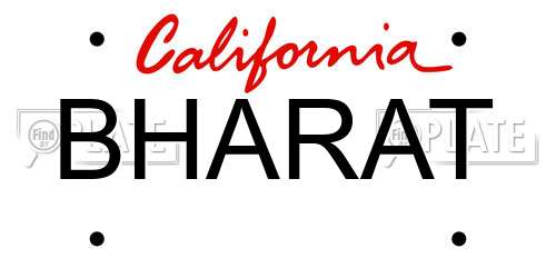 BHARAT California License Plate