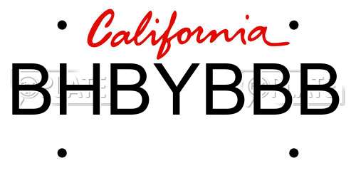 BHBYBBB California License Plate