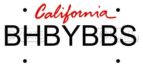 BHBYBBS California License Plate
