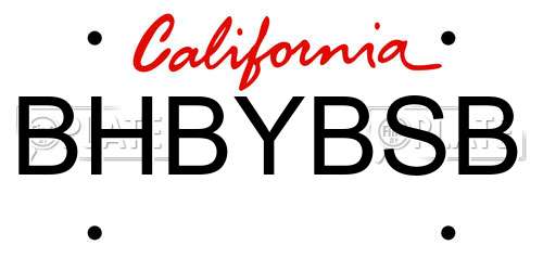 BHBYBSB California License Plate