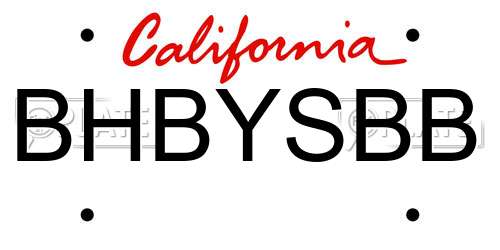 BHBYSBB California License Plate