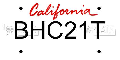 BHC21T California License Plate