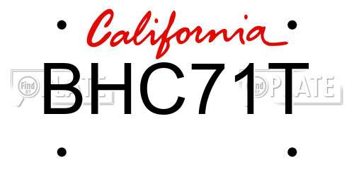 BHC71T California License Plate