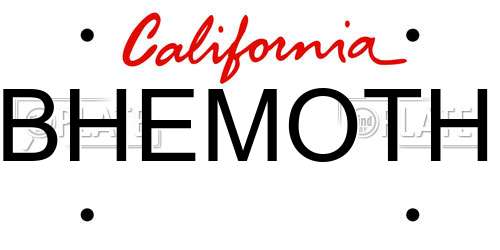 BHEMOTH California License Plate