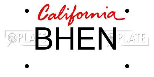BHEN California License Plate