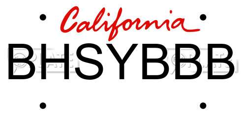 BHSYBBB California License Plate
