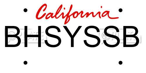 BHSYSSB California License Plate