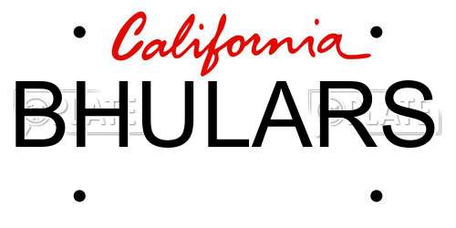 BHULARS California License Plate