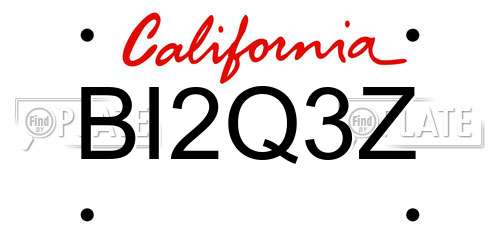 BI2Q3Z California License Plate