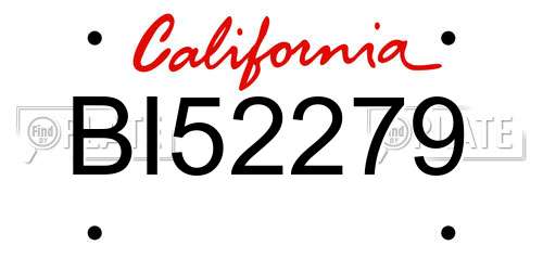 BI52279 California License Plate