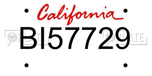BI57729 California License Plate