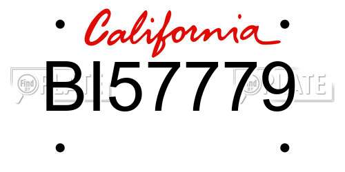 BI57779 California License Plate