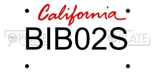 BIB02S California License Plate