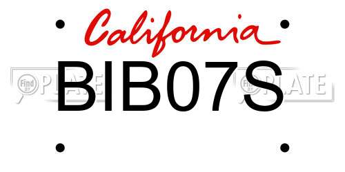 BIB07S California License Plate