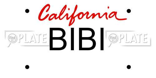 BIBI California License Plate