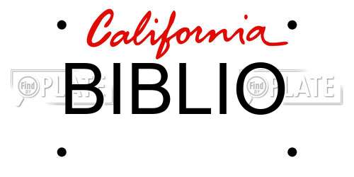 BIBLIO California License Plate