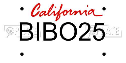 BIBO25 California License Plate
