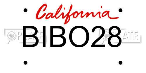 BIBO28 California License Plate