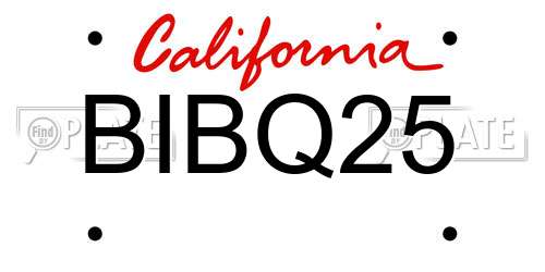 BIBQ25 California License Plate