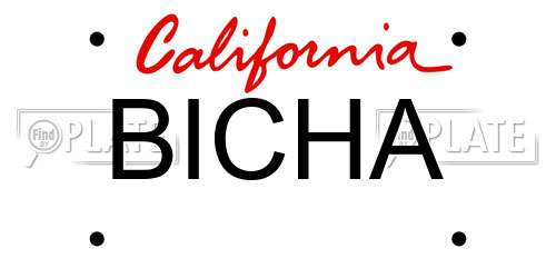 BICHA California License Plate