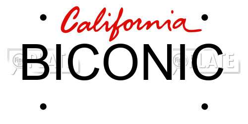 BICONIC California License Plate