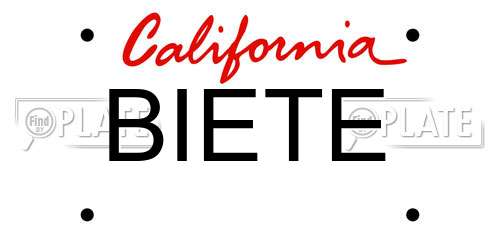 BIETE California License Plate