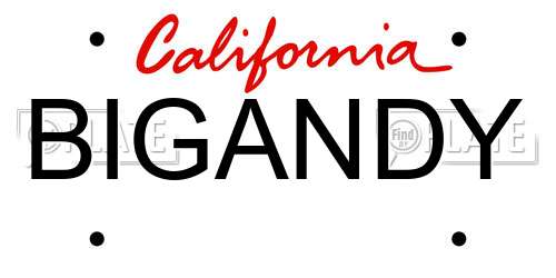 BIGANDY California License Plate