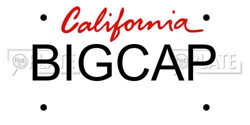 BIGCAP California License Plate
