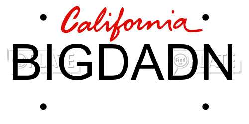 BIGDADN California License Plate