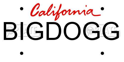 BIGDOGG California License Plate