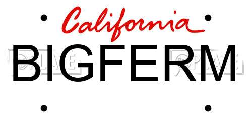 BIGFERM California License Plate