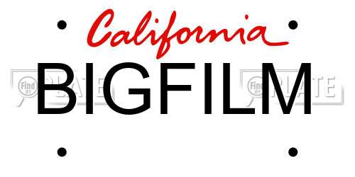 BIGFILM California License Plate