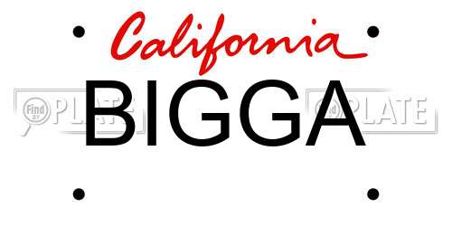 BIGGA California License Plate
