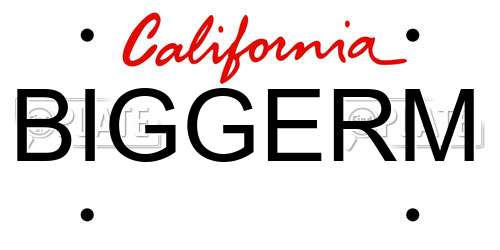 BIGGERM California License Plate