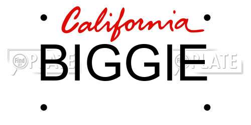 BIGGIE California License Plate