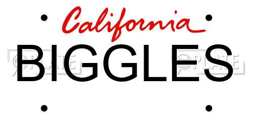 BIGGLES California License Plate