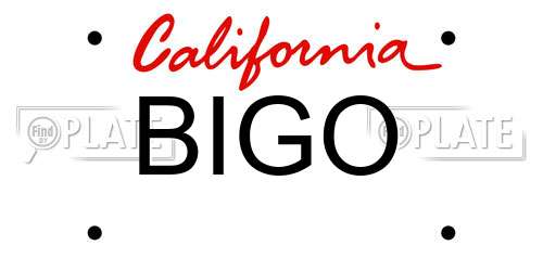 BIGO California License Plate