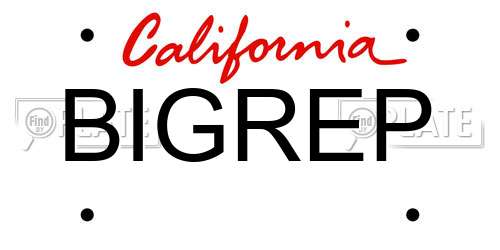 BIGREP California License Plate