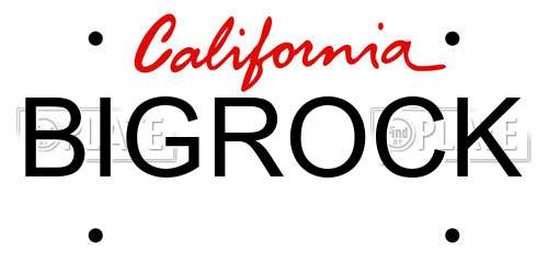 BIGROCK California License Plate
