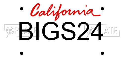 BIGS24 California License Plate