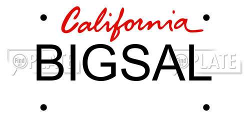 BIGSAL California License Plate