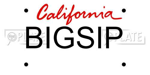 BIGSIP California License Plate