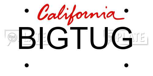 BIGTUG California License Plate
