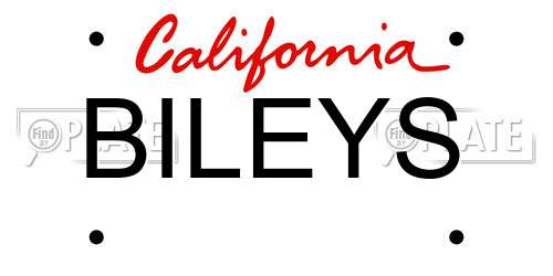 BILEYS California License Plate