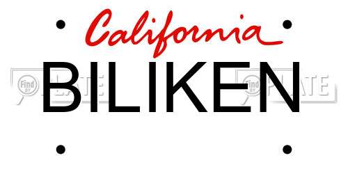 BILIKEN California License Plate