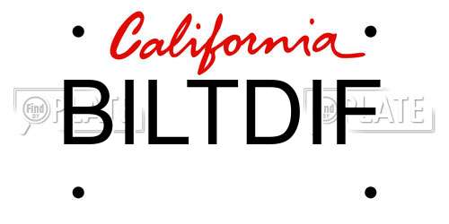 BILTDIF California License Plate