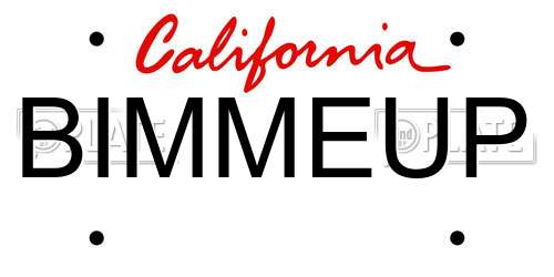 BIMMEUP California License Plate