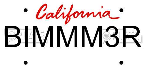BIMMM3R California License Plate